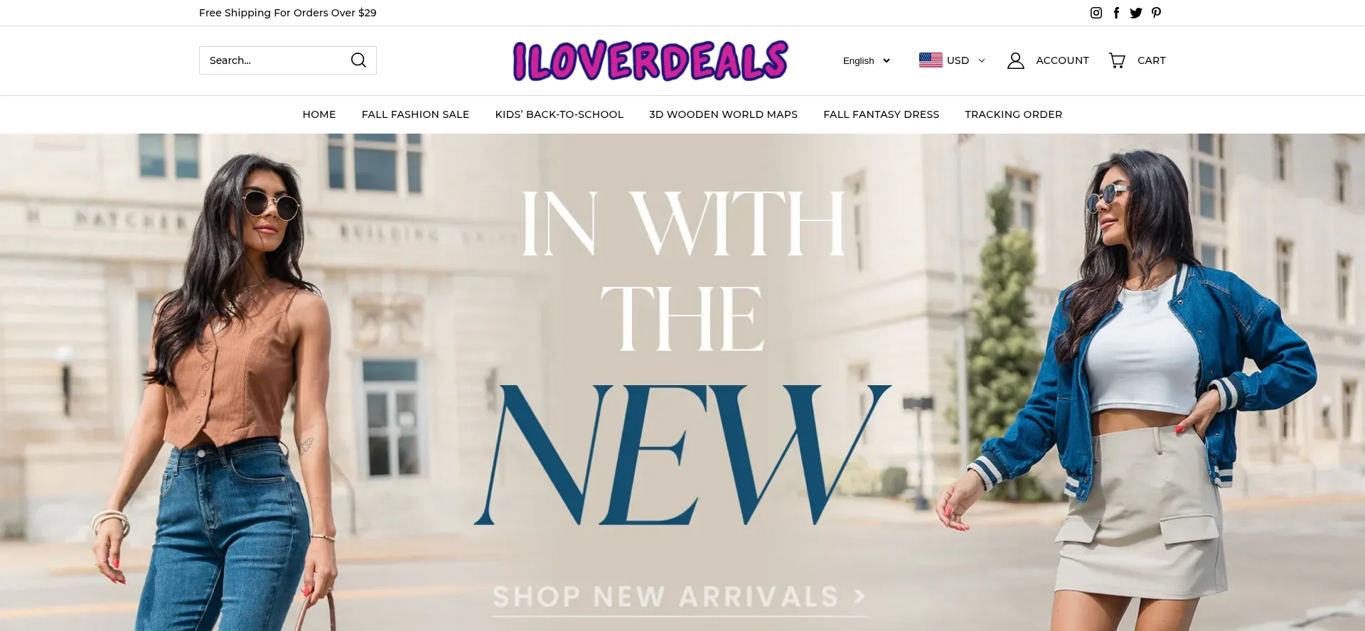 Website screenshot of Iloverdeals.com
