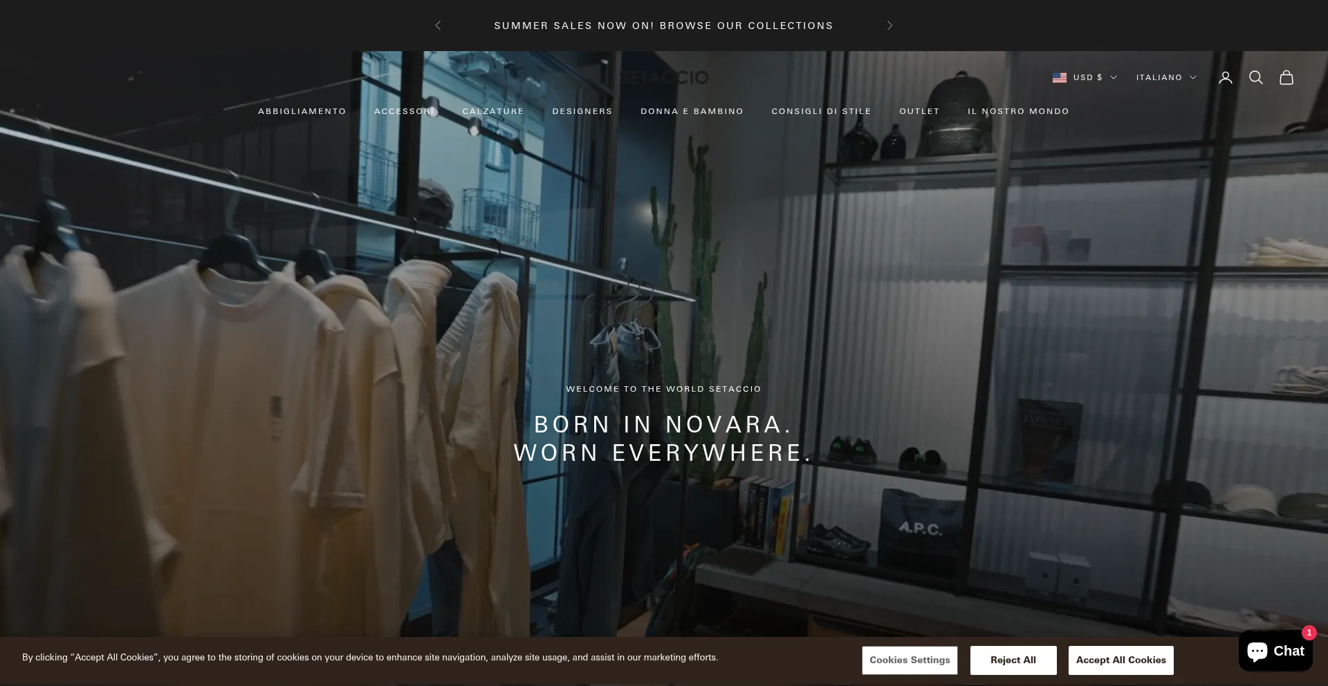 Website screenshot of Ilsetaccio.com