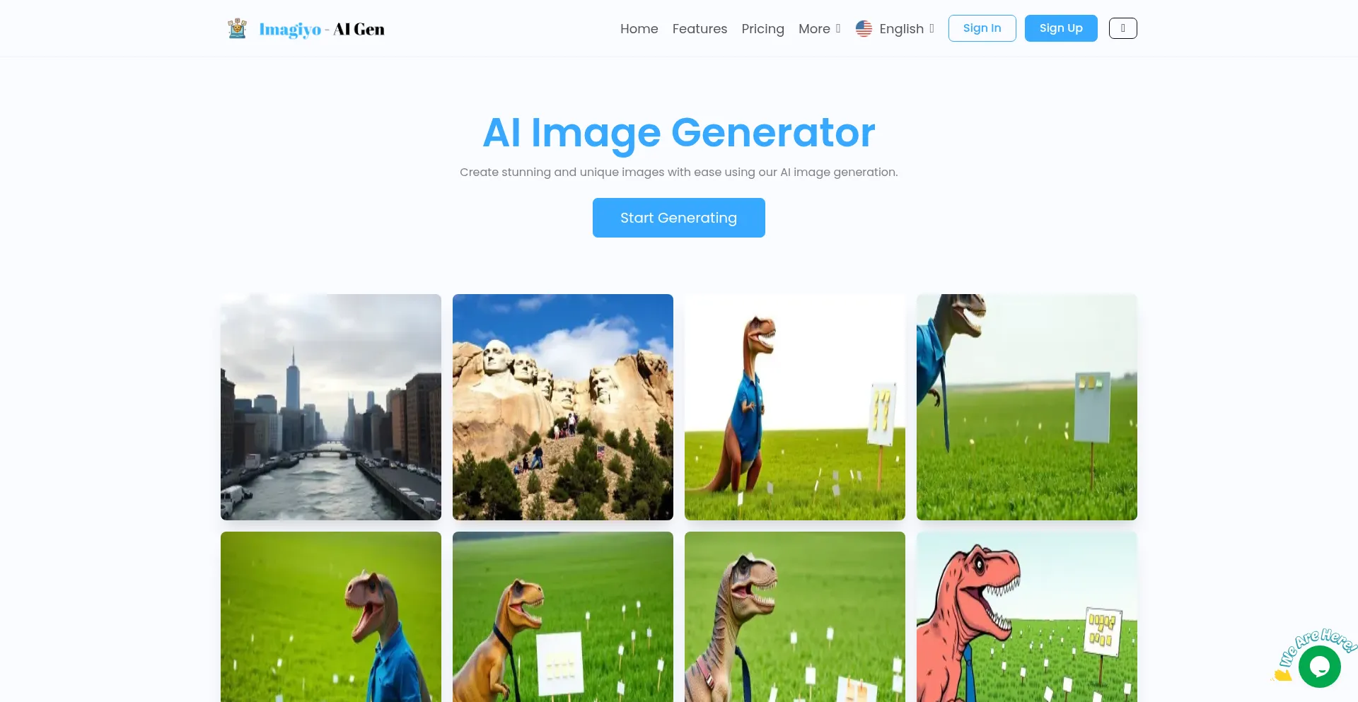 Website screenshot of Imagiyo.com