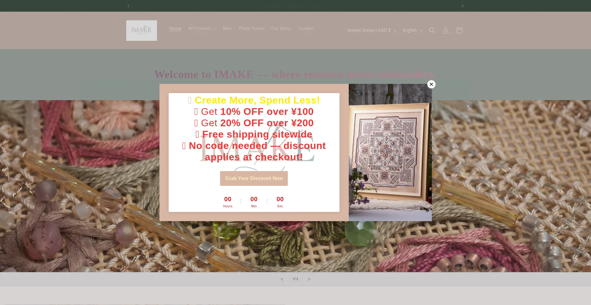 Website screenshot of Imakestitch.com