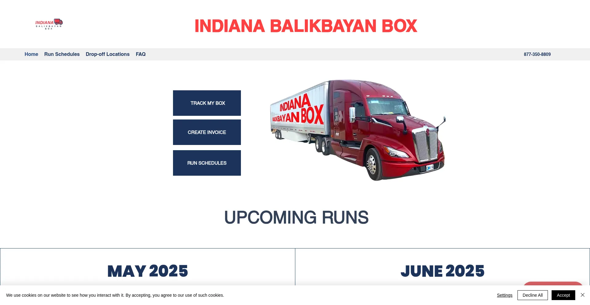 Website screenshot of Indianabalikbayanbox.com