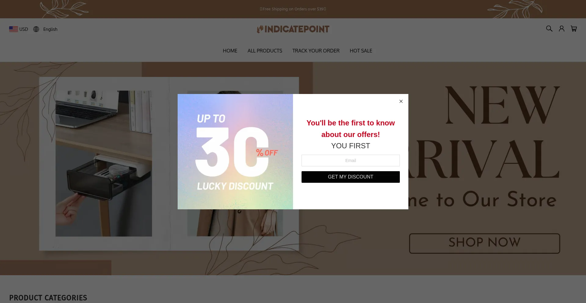 Website screenshot of Indicatepoint.com