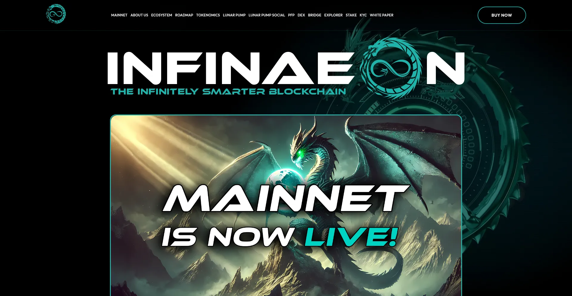 Website screenshot of Infinaeon.com