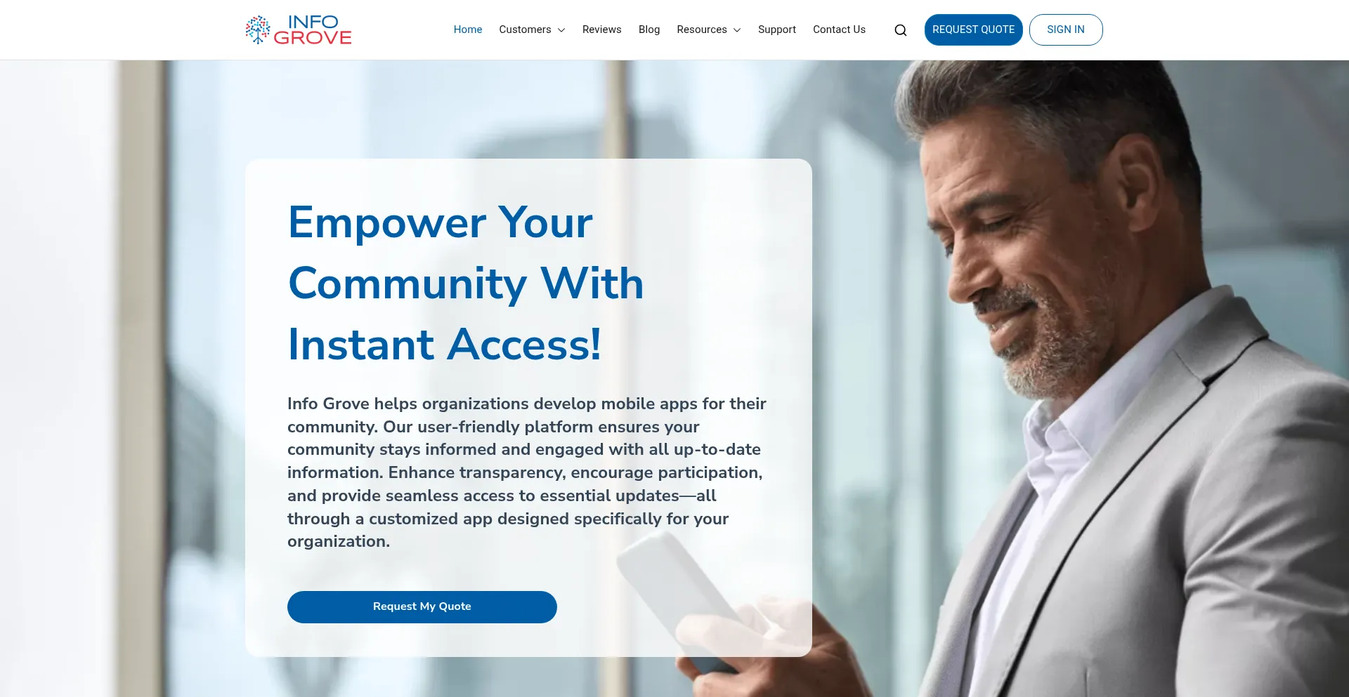 Website screenshot of Info-grove.com