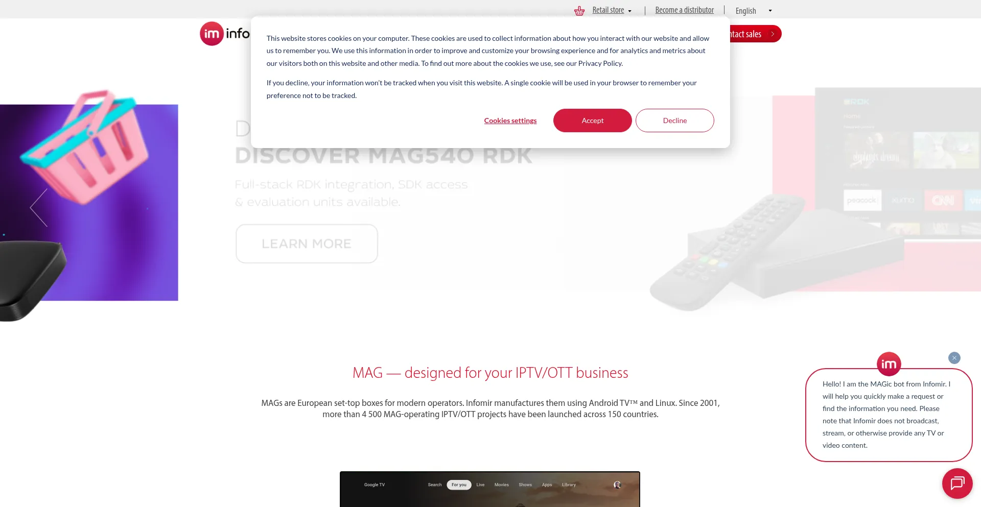 Infomir.eu Screenshot