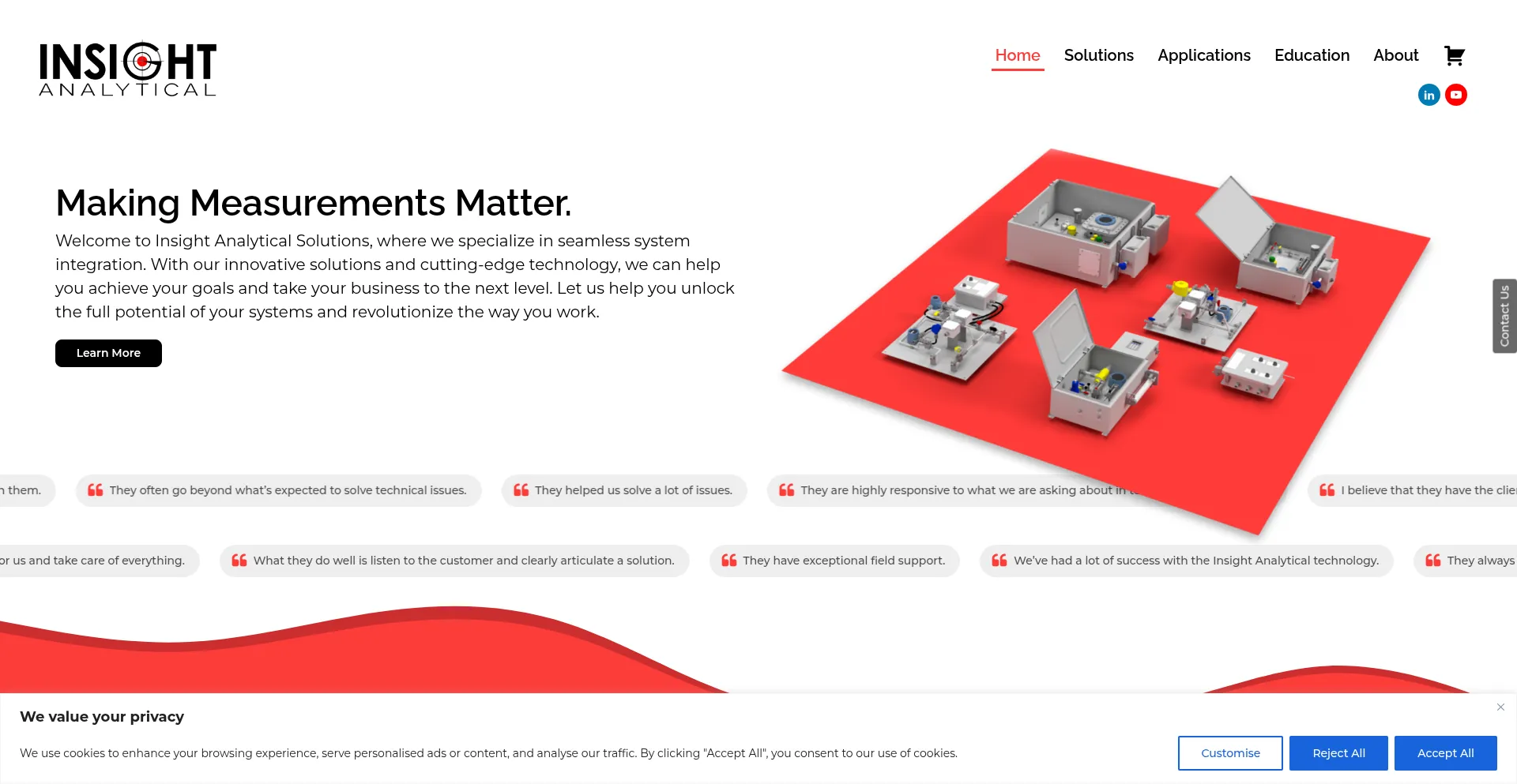 Website screenshot of Insight-analytical.com