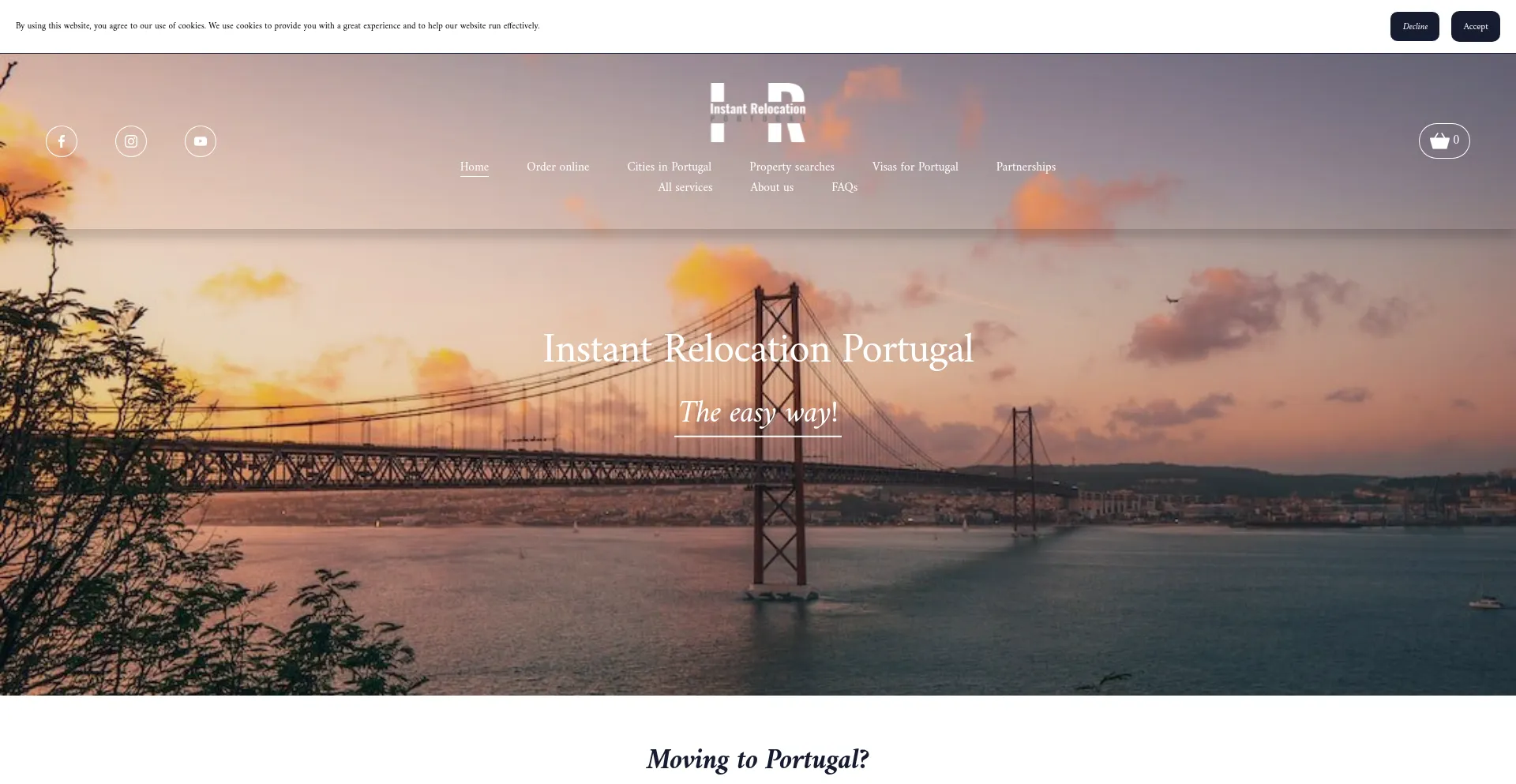 Website screenshot of Instantrelocation.com