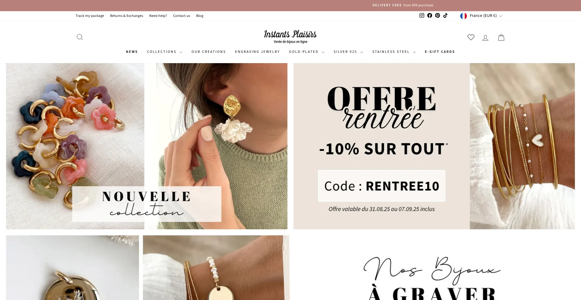 Website screenshot of Instants-plaisirs.com