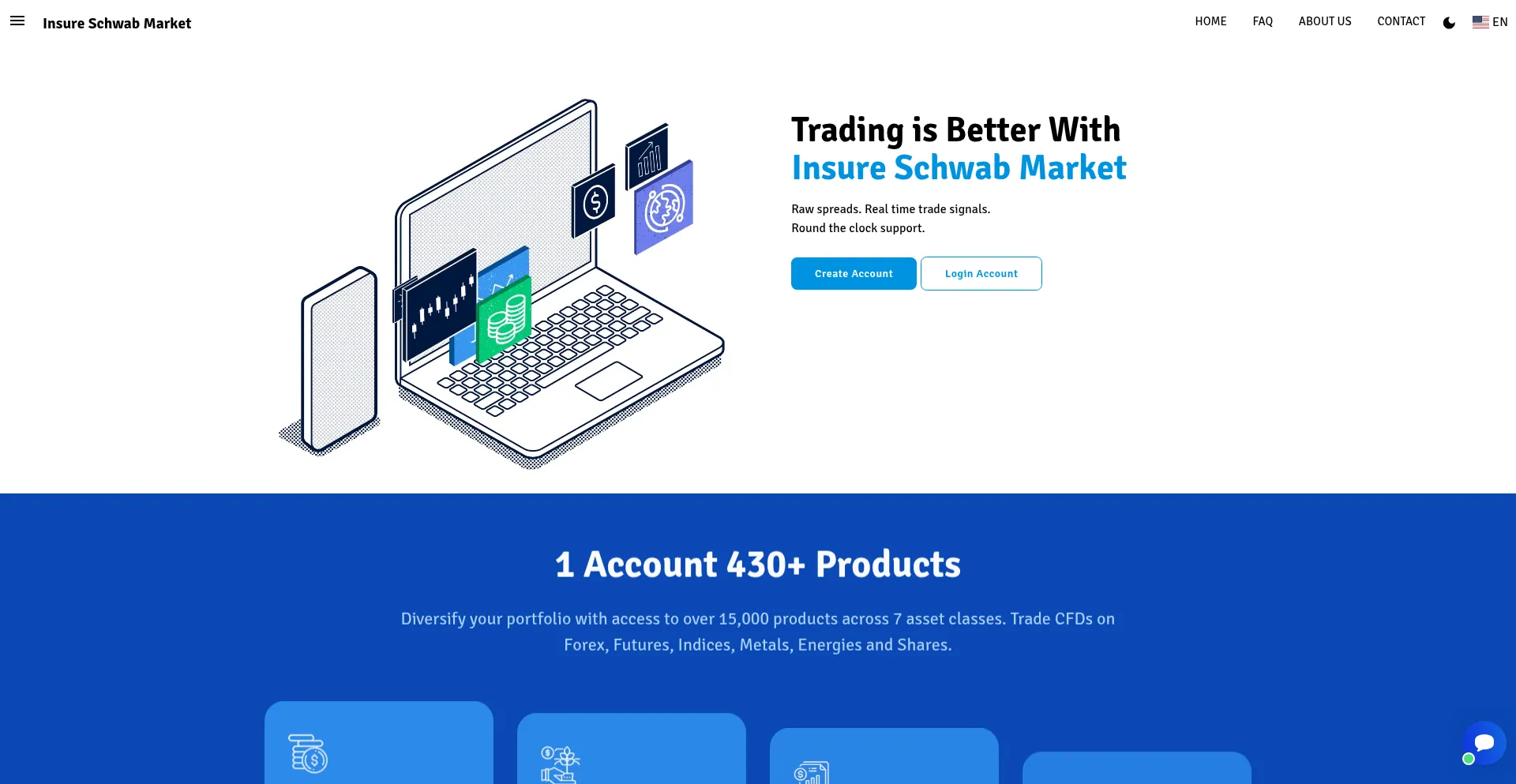 Website screenshot of Insureschwabmarket.live