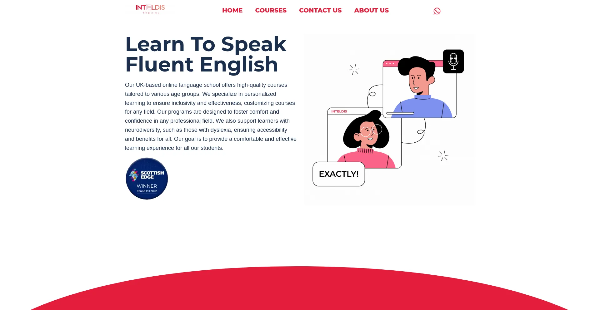 Website screenshot of Inteldis.com