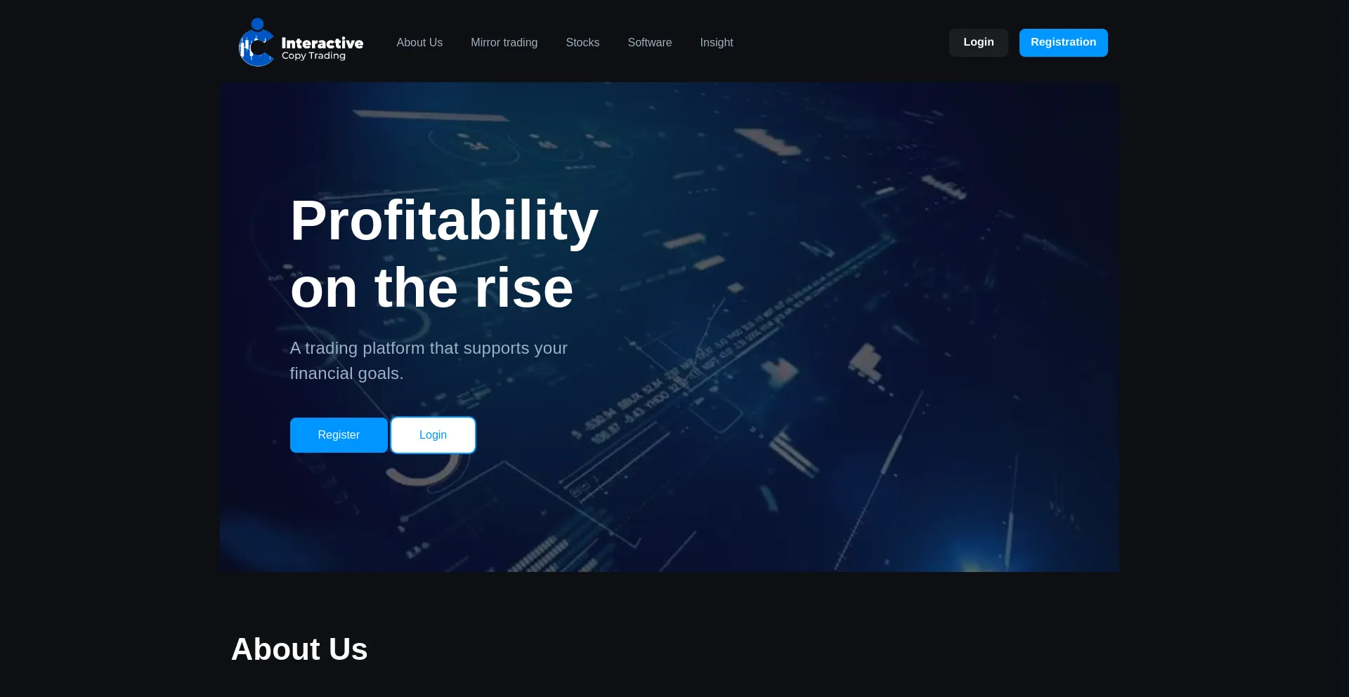 Website screenshot of Interactive-copytraders.com