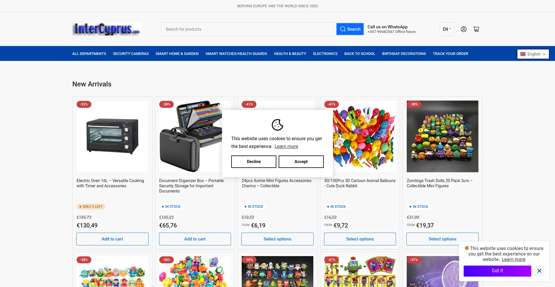 Website screenshot of Intercyprus.com