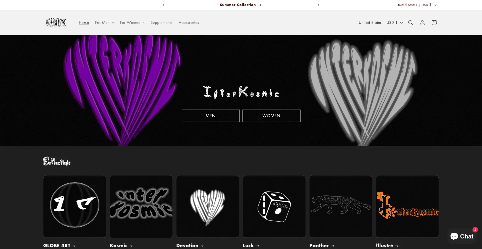 Website screenshot of Interkosmic.com