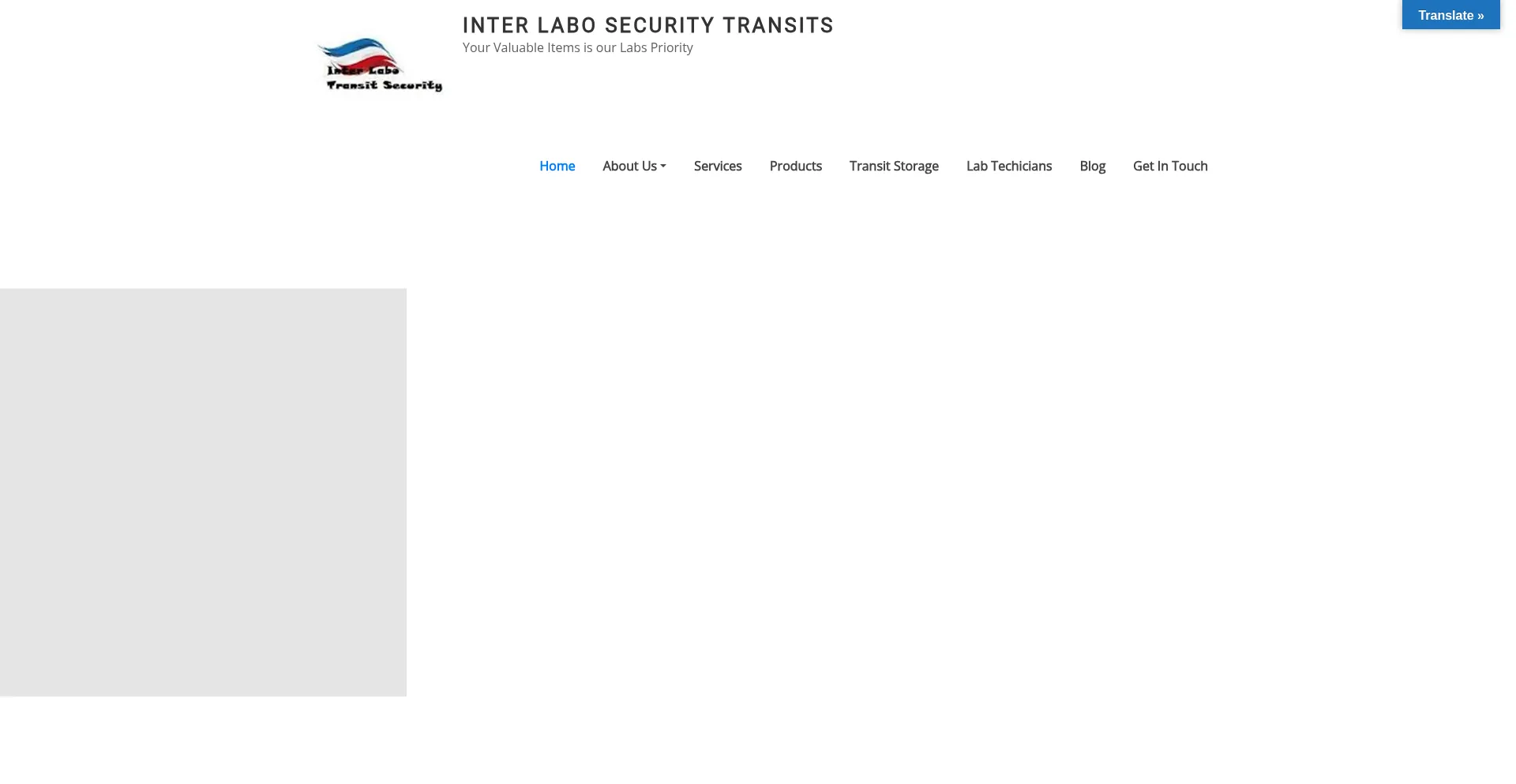 Website screenshot of Interlabo-securitytransit.com