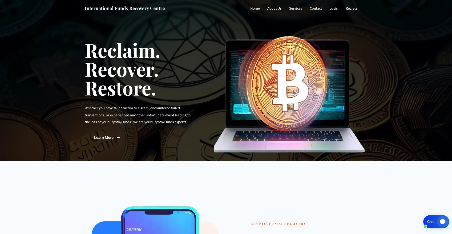 Website screenshot of International-frc.org