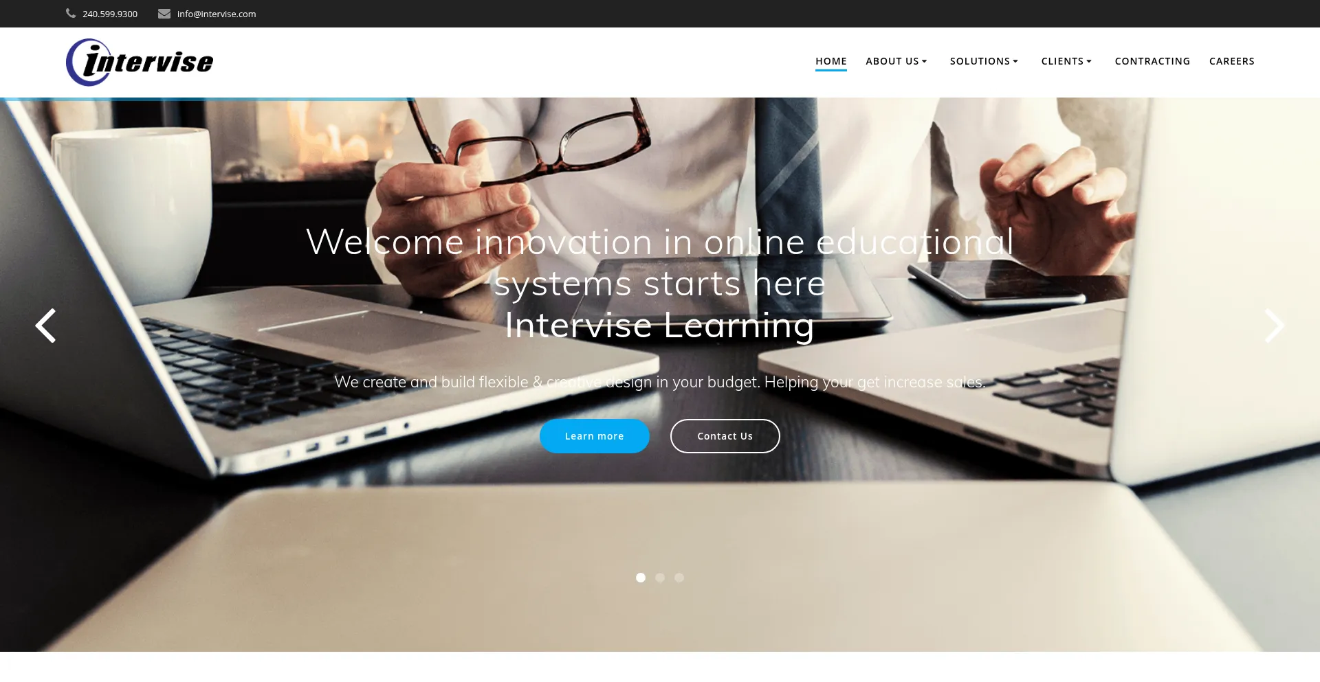 Website screenshot of Intervise.com