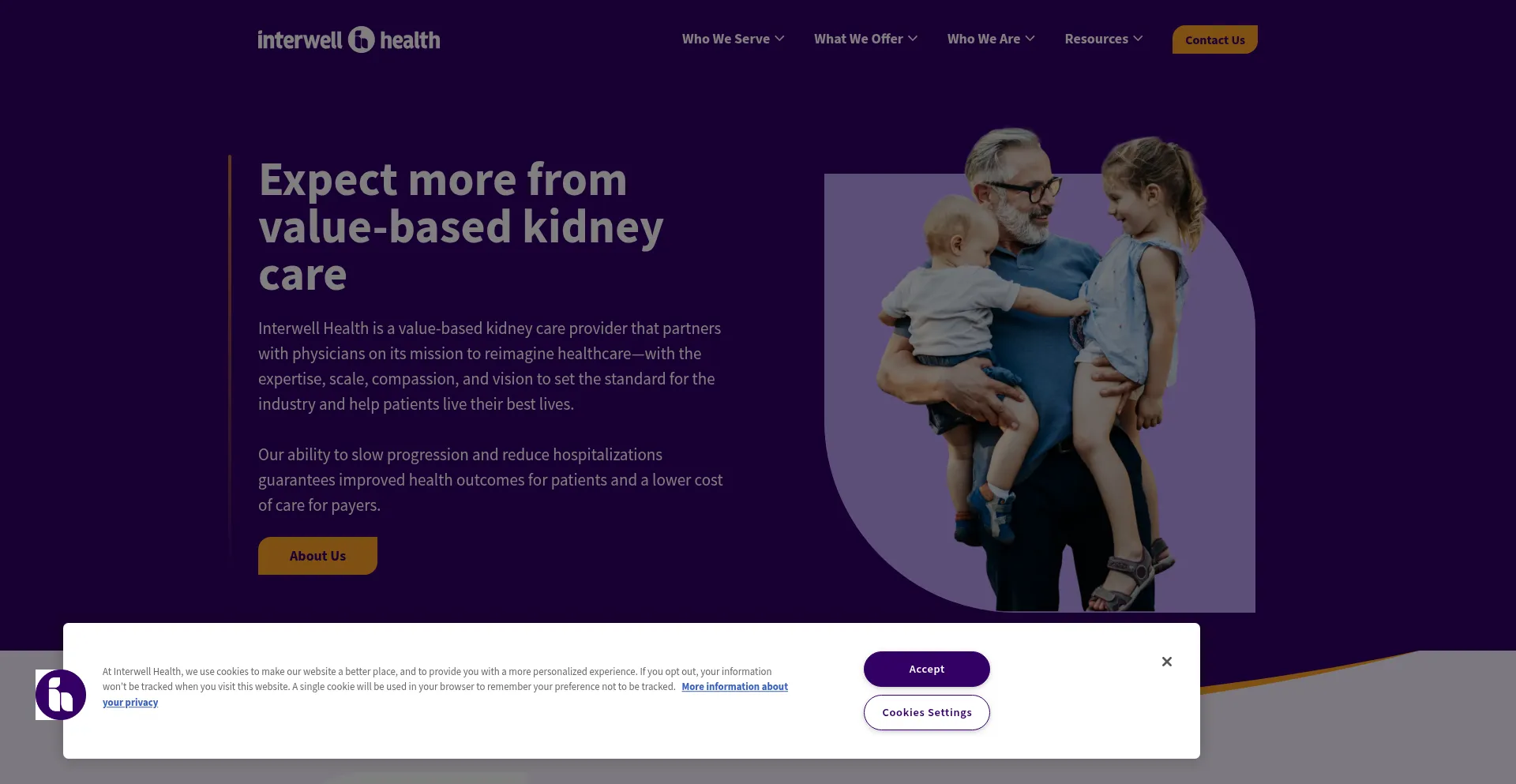 Website screenshot of Interwellhealth.com