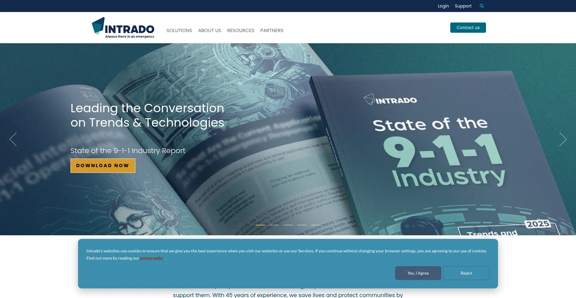 Website screenshot of Intrado.com