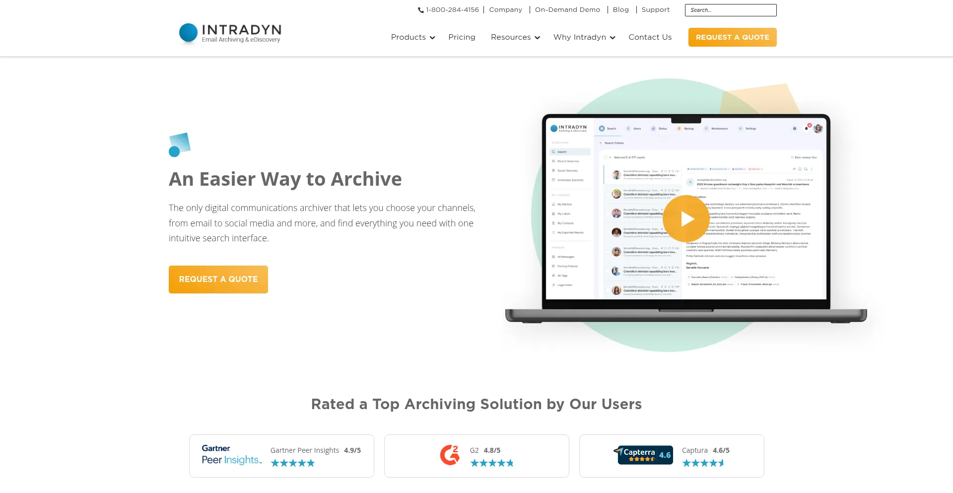 Website screenshot of Intradyn.com