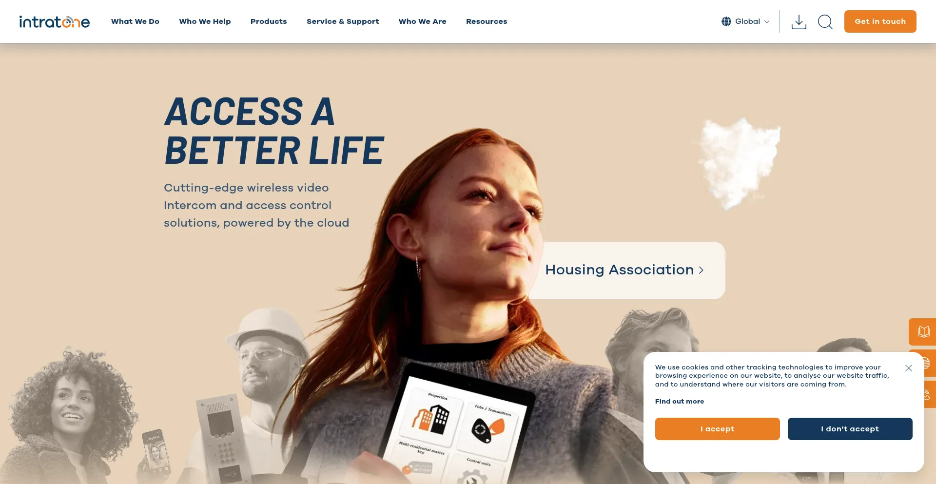 Website screenshot of Intratone.com