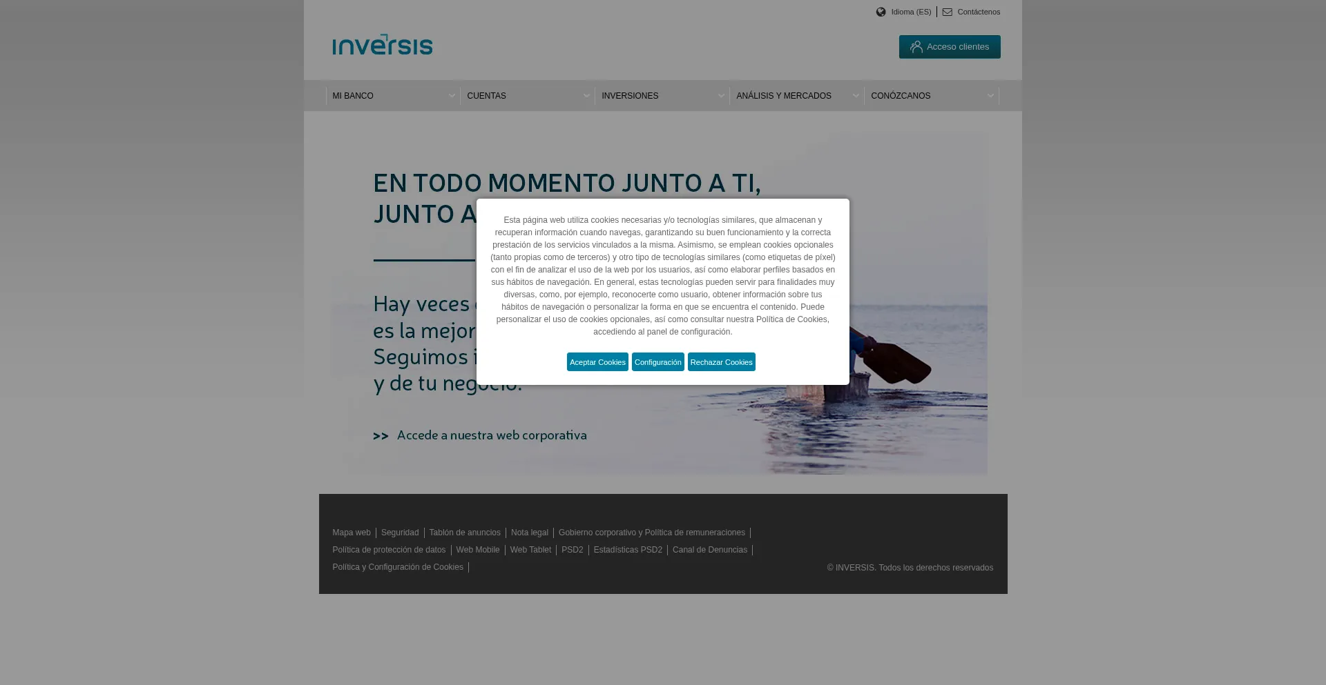 Website screenshot of Inversis.com