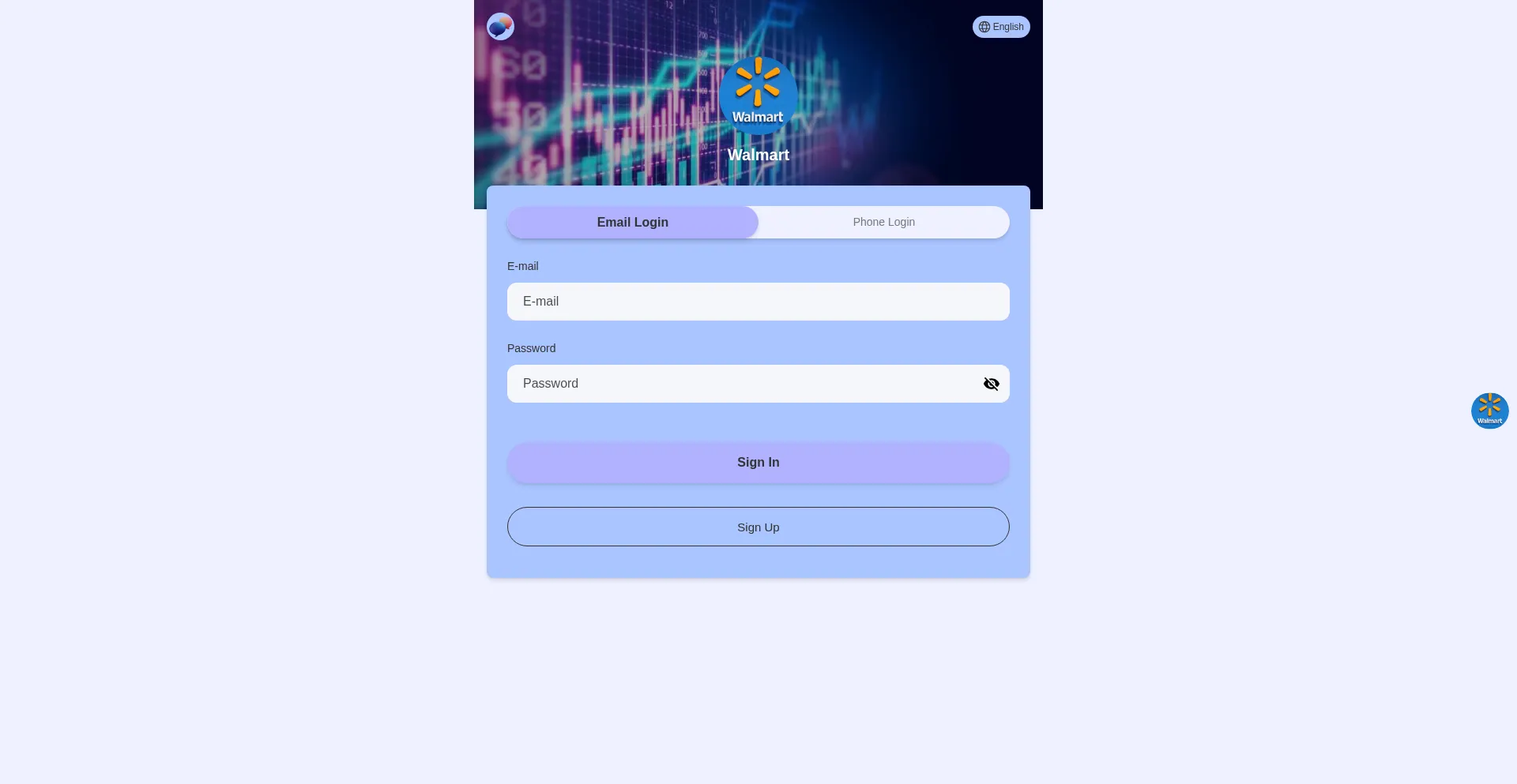 Website screenshot of Invest-walmart.com