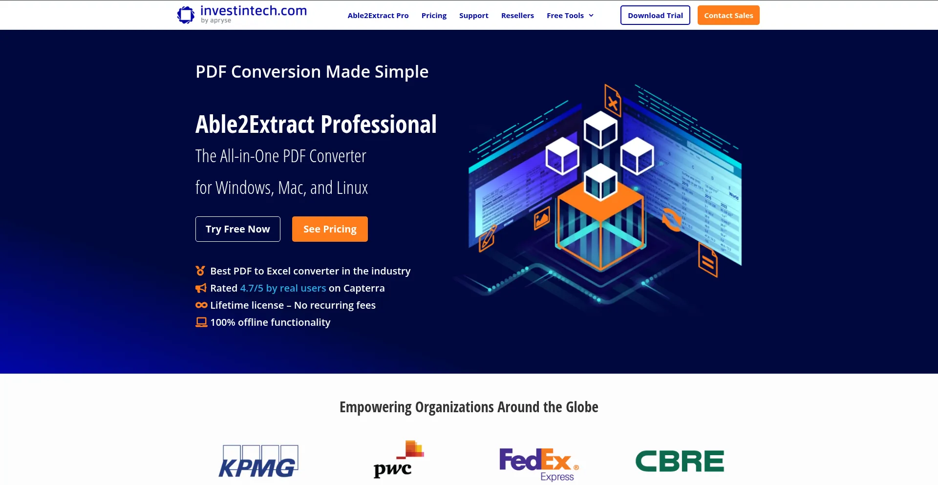 Website screenshot of Investintech.com