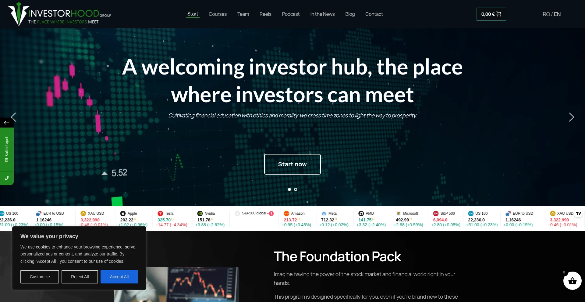 Website screenshot of Investorhood.com