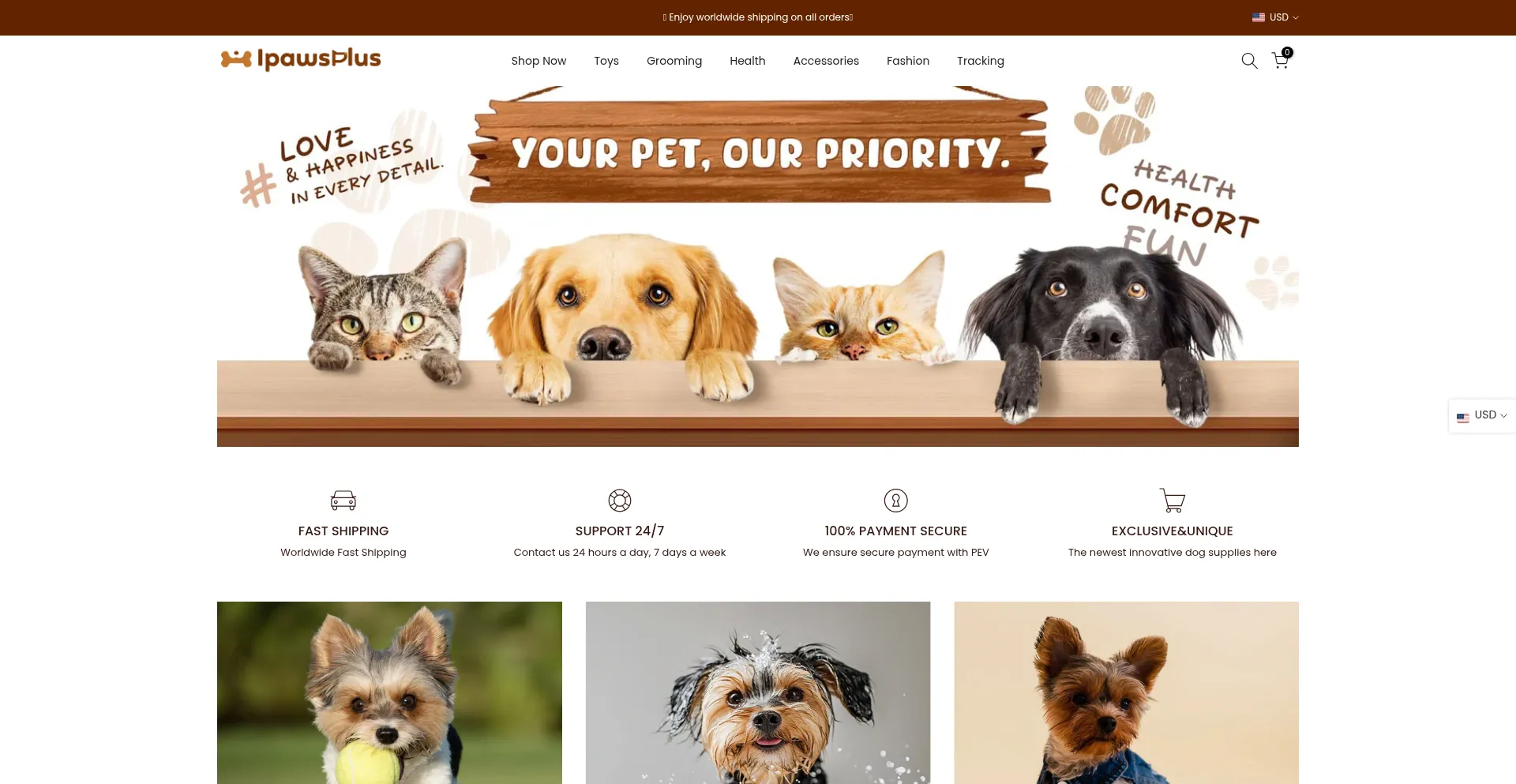 Website screenshot of Ipawsplus.com