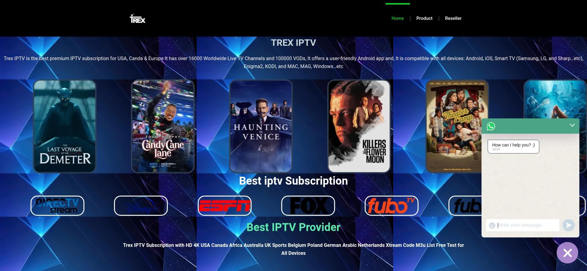 Website screenshot of Iptv-trex.net