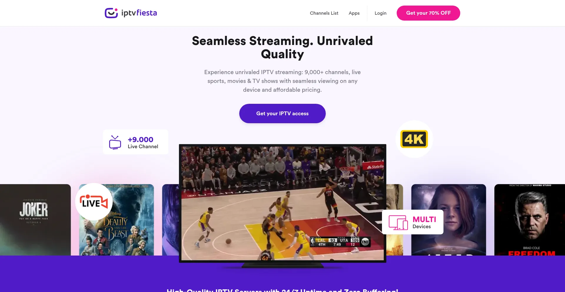 Website screenshot of Iptvfiesta.com