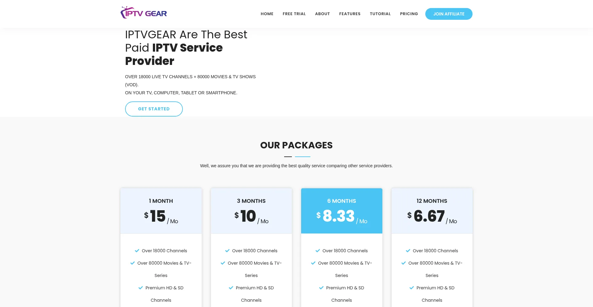 Website screenshot of Iptvgear.com