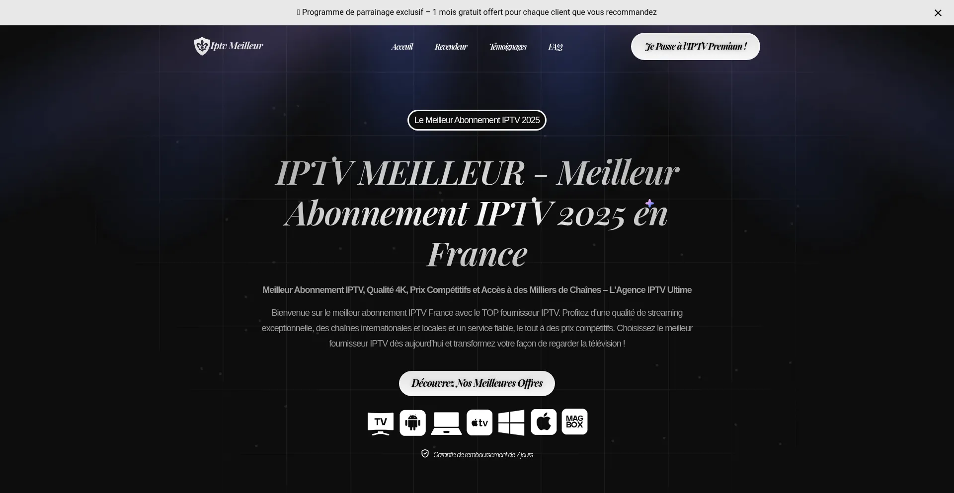 Website screenshot of Iptvmeilleur.net
