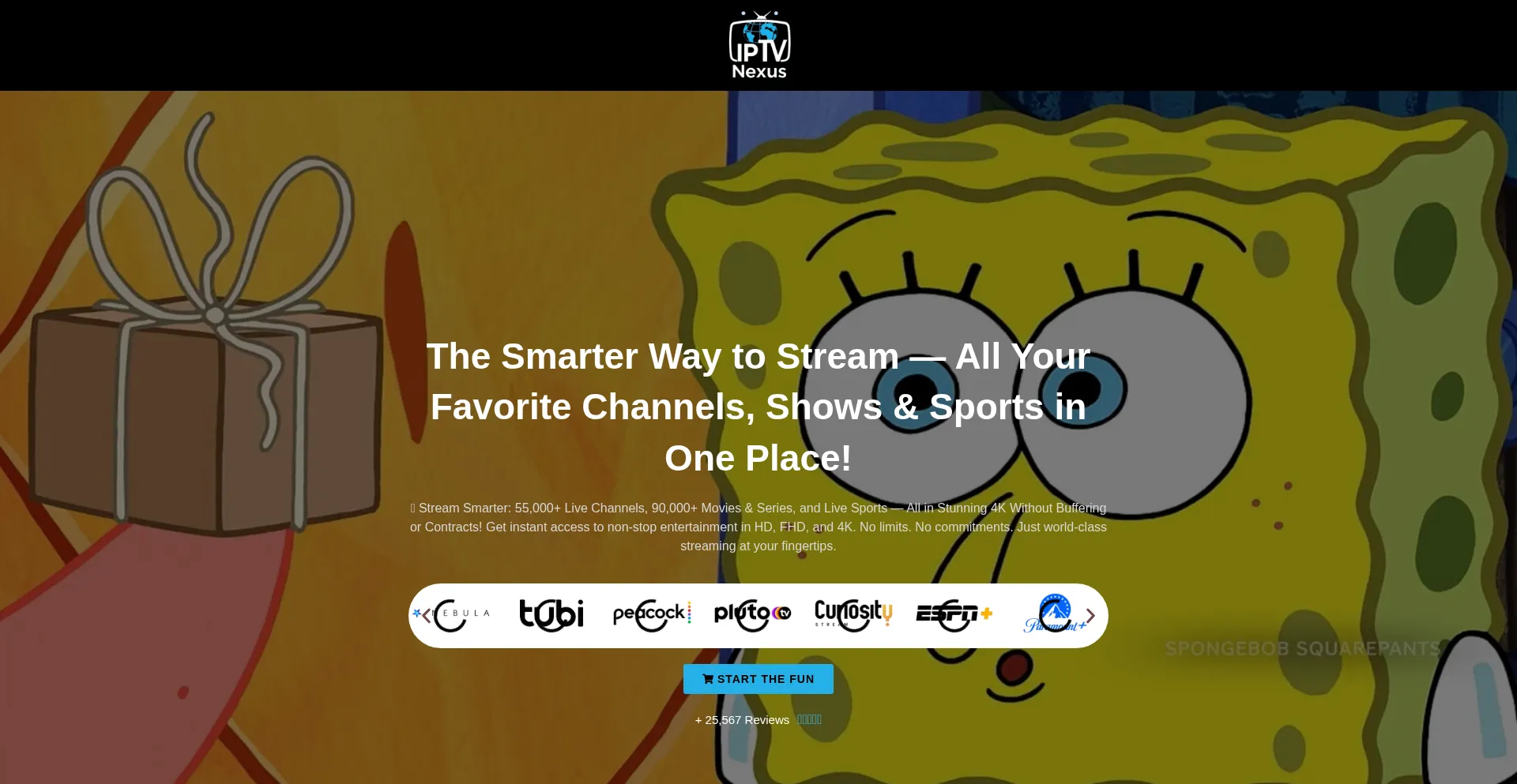 Website screenshot of Iptvnexus.tv