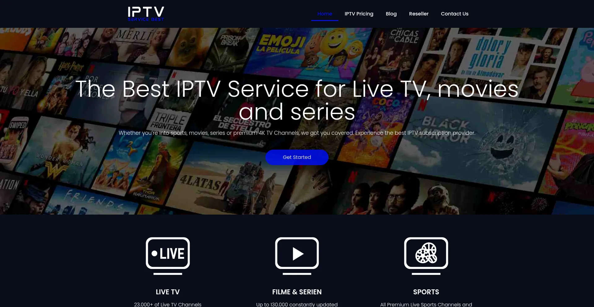 Website screenshot of Iptvservicebest.com