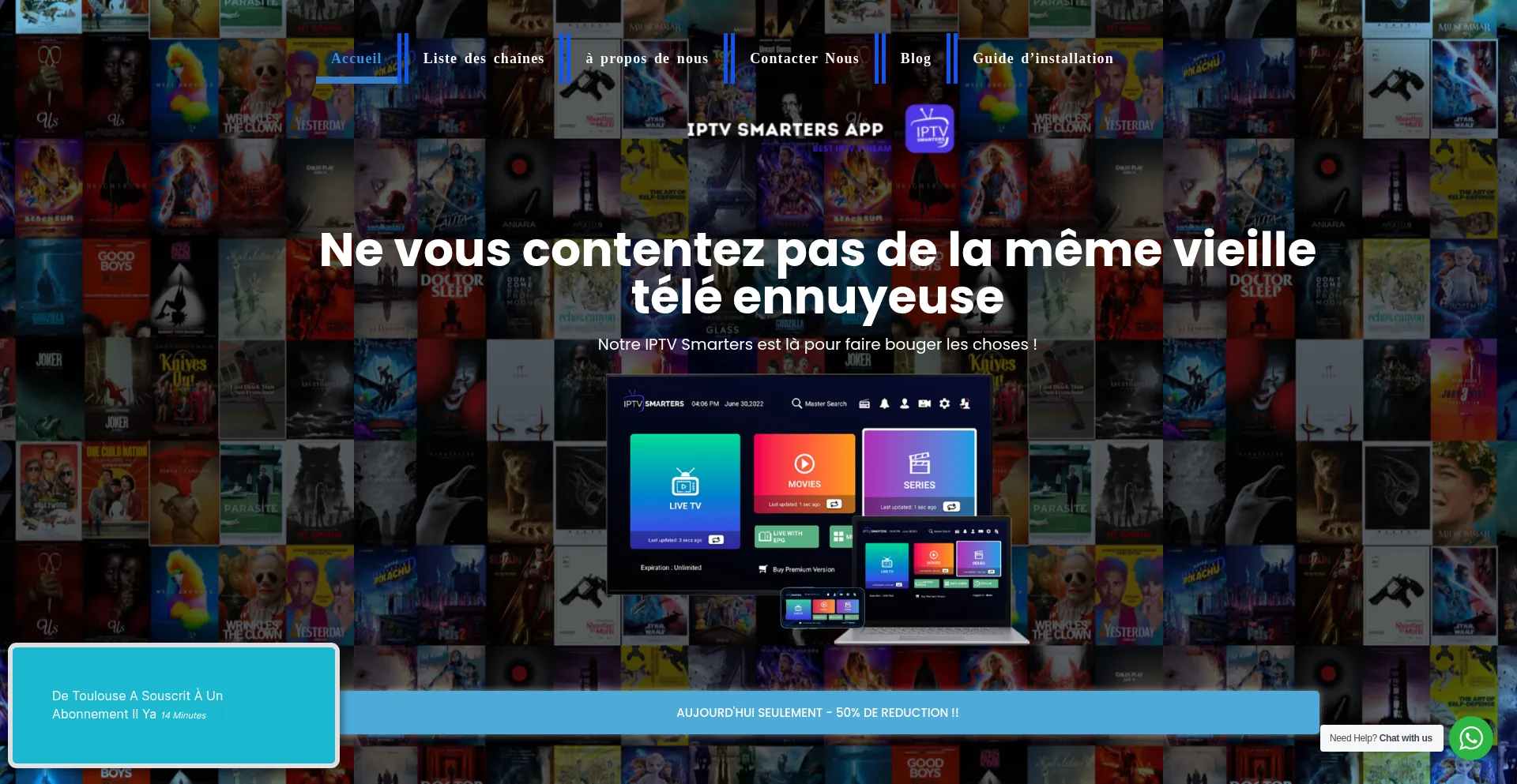 Website screenshot of Iptvsmarters.app
