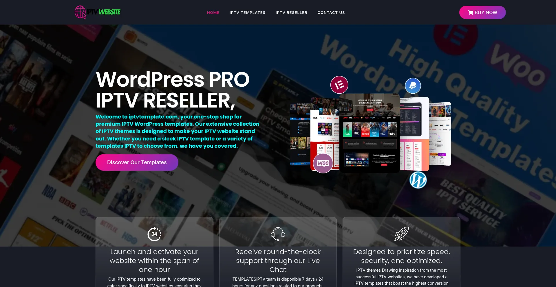 Website screenshot of Iptvwebsite.net