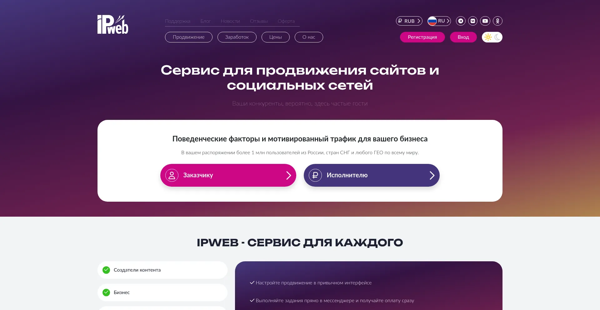 Website screenshot of Ipweb.ru