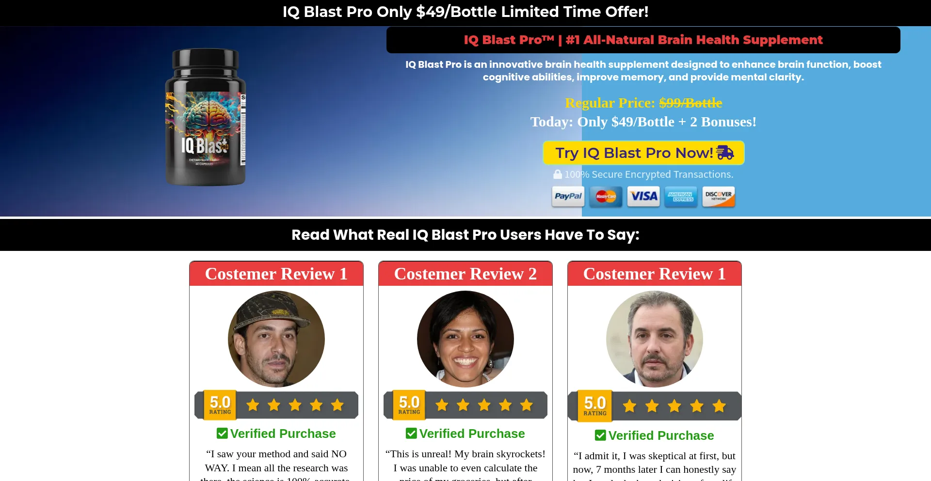 Website screenshot of Iqblaastpro.com