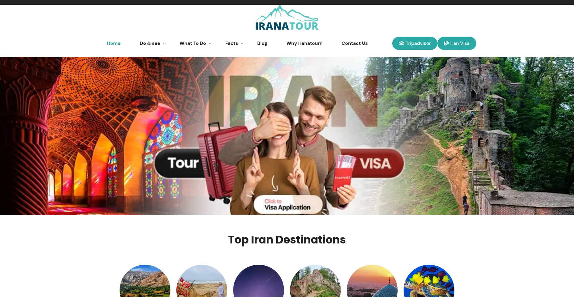 Website screenshot of Iranatour.com