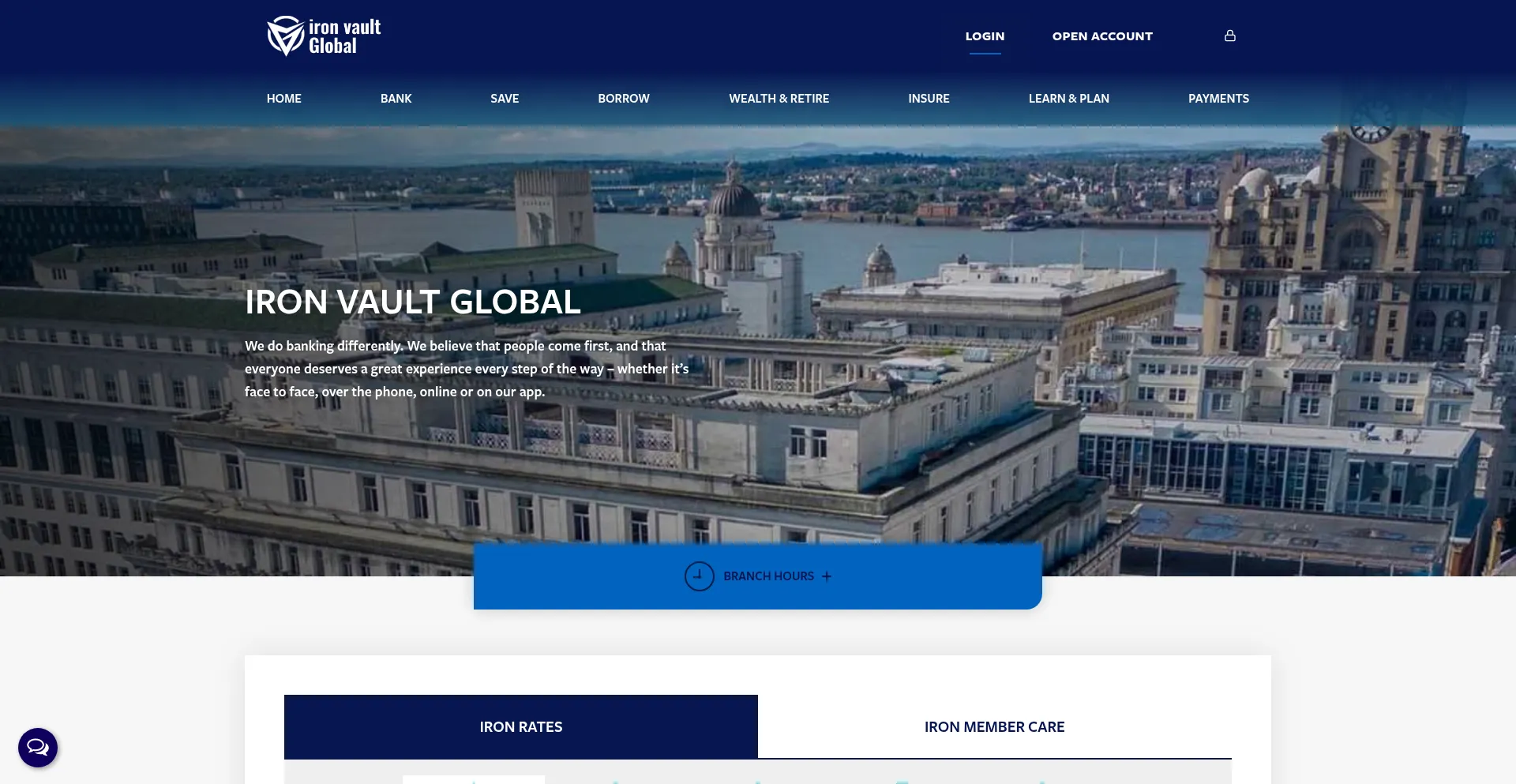 Website screenshot of Ironvaultglobal.com