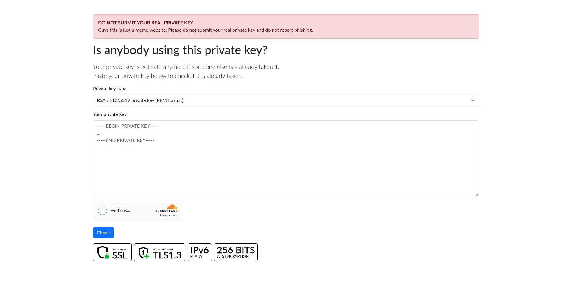 Isanybodyusingthisprivatekey.com est-il Sûr et Fiable ?