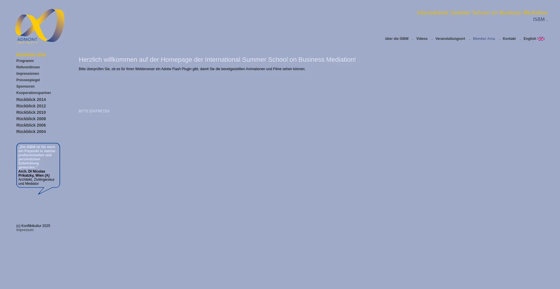 Website screenshot of Isbm.at