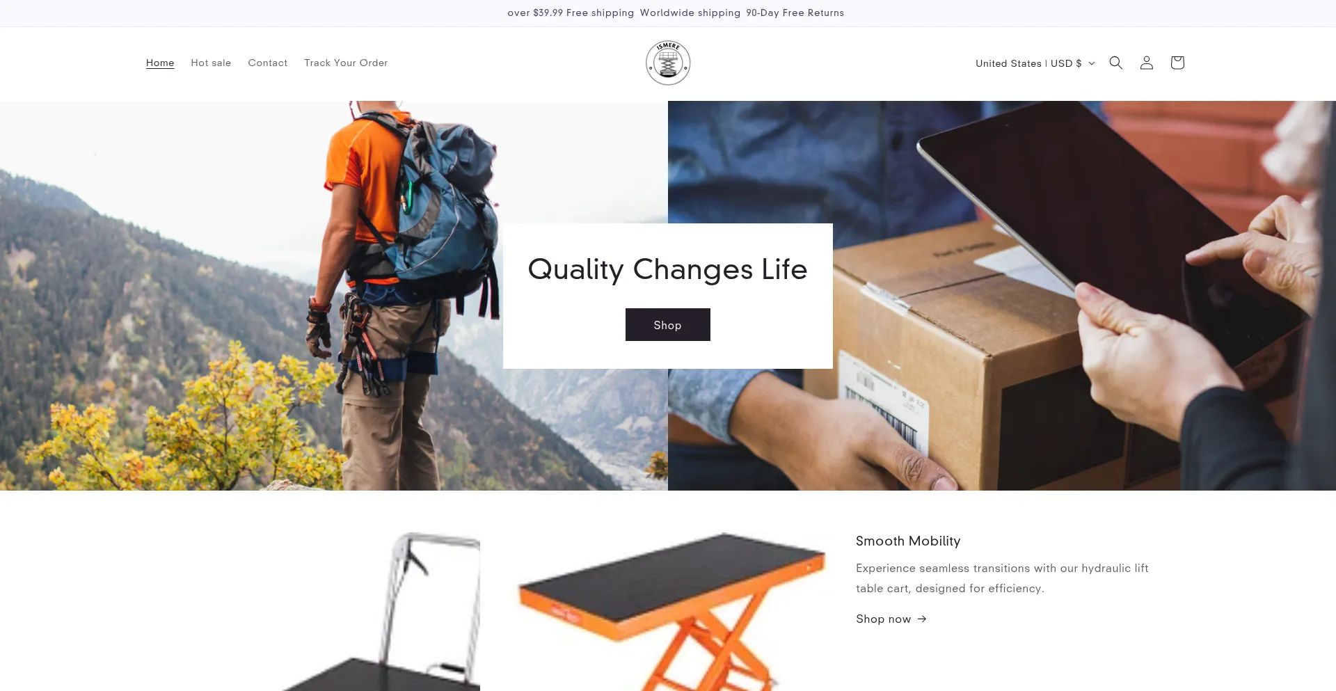 Website screenshot of Ismere.shop