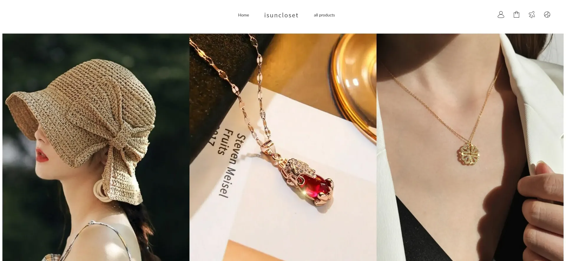 Website screenshot of Isuncloset.com