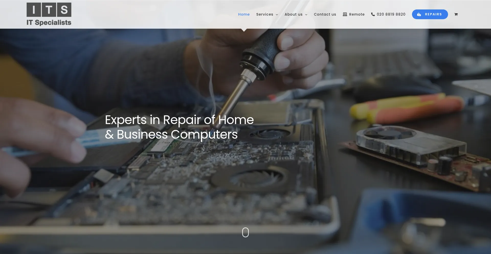 Website screenshot of It-specialists.co.uk