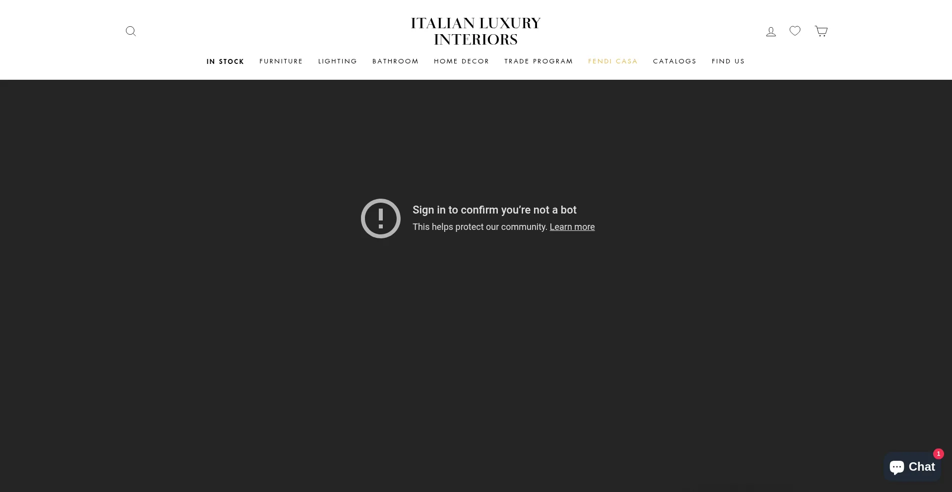 Website screenshot of Italianluxuryinteriors.com
