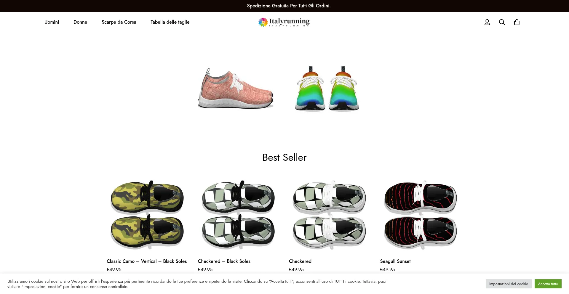 Website screenshot of Italyrunning.com