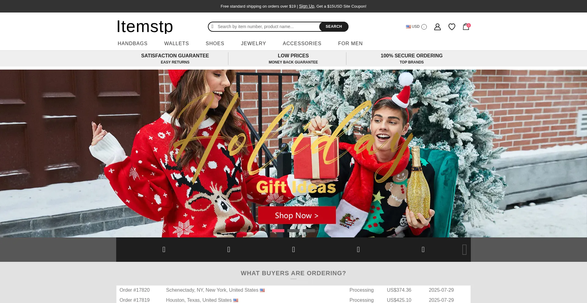 Website screenshot of Itemstp.com
