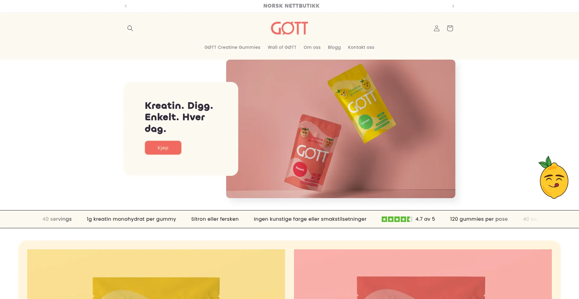 Website screenshot of Itsgott.no